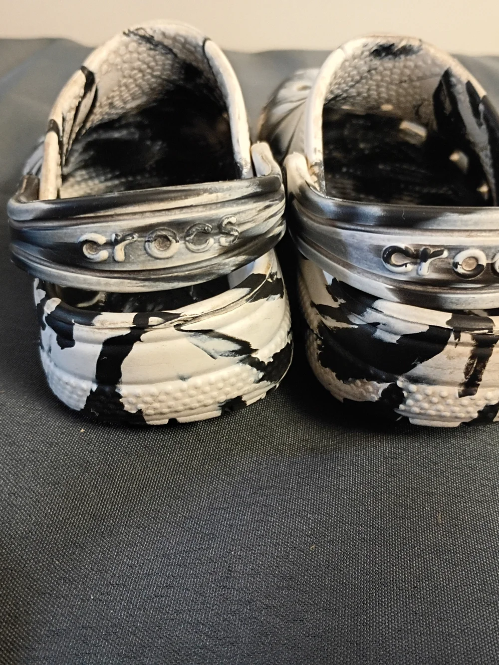 CROCS Kids Black & White Swirl Clogs - Comfortable Slip-On Shoe